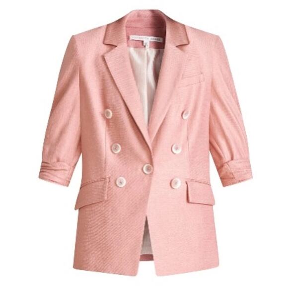 VERONICA BEARD Odile Sateen Twill Dickey Jacket EUC Sz 6 $695 MSRP Rosewood Pink - Picture 12 of 13